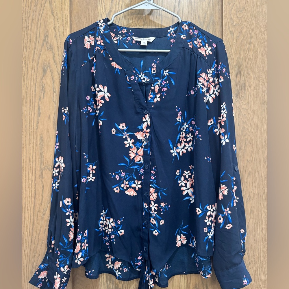 Counterparts Navy Floral Blouse